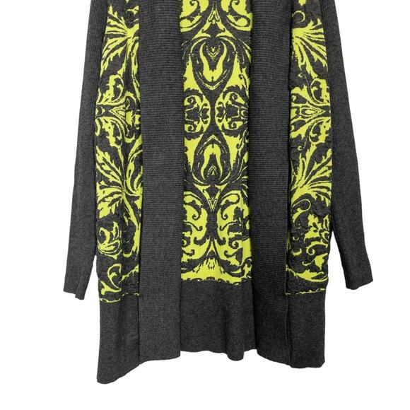 Alberto Makali Cardigan Sweater Long Sz S Green Gray Open Front Shawl Collar - Picture 4 of 10